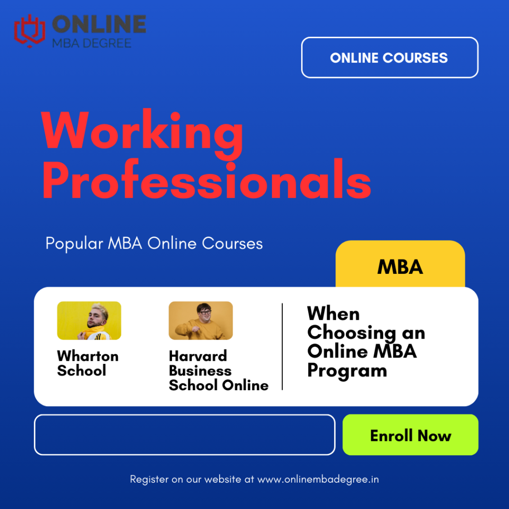 Popular MBA Online Courses for Working Professionals